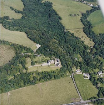 Oblique aerial view centred on the castle, taken from the WSW.