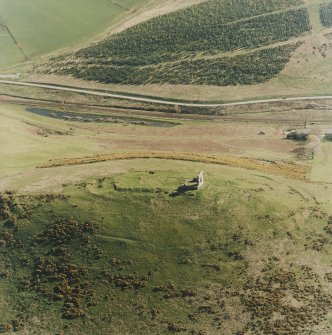 Oblique aerial view centred on the remains of the fort taken from the N.