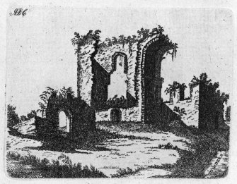 Photographic copy of engraving showing perspective view of ruins.