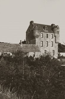 Historic photographic view of Kellie Castle from SW.