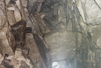 View of corbelled roof in the lower chamber (cistern).