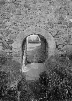 View of postern gate in south side of original north wall of Banff Castle, Banff.