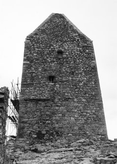 Excavation photograph - W face of tower-house