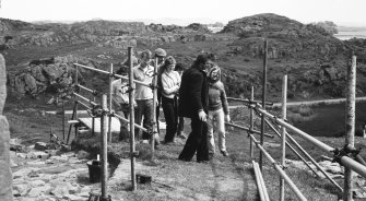 Excavation photograph - staff, and view from scaffolding