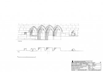 Fearn Abbey, Piscina and Sedilia: Elevation and plan