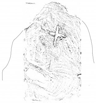 Rubbing of standing stone with incised cross