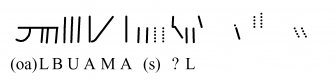  Mains of Afforsk, schematic transliteration on south side of cross incised stone (SC699554)