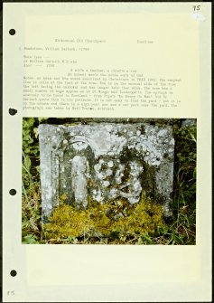Photographs and research notes relating to graveyard monuments in Kirkconnel Old Churchyard, Dumfries.