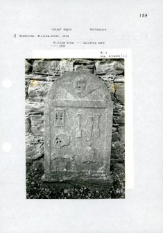 Photographs and research notes relating to graveyard monuments in Coupar Angus Churchyard, Perthshire.		