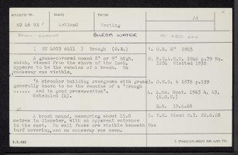 Burga Water, HU46SE 1, Ordnance Survey index card, Recto