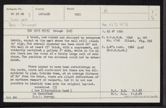 Yell, Burra Ness, HU59NE 3, Ordnance Survey index card, page number 1, Recto