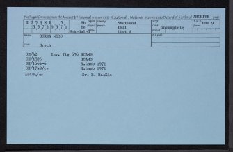 Yell, Burra Ness, HU59NE 3, Ordnance Survey index card, Recto