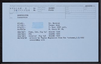 Rennibister, HY31SE 3, Ordnance Survey index card, Recto