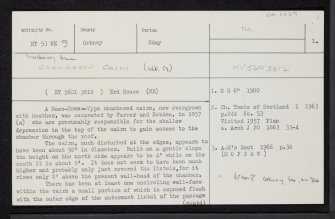 Eday, Vinquoy Hill, HY53NE 9, Ordnance Survey index card, page number 1, Recto