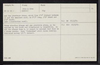 Great Bernera, 'Tursachan', Barraglom, NB13SE 2, Ordnance Survey index card, page number 2, Verso