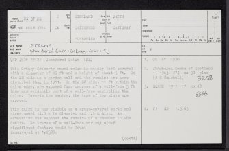 Stroma, ND37NE 2, Ordnance Survey index card, page number 1, Recto