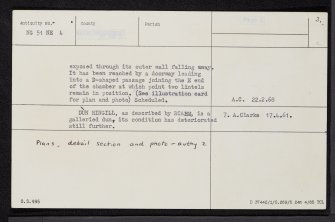 Skye, Dun Ringill, NG51NE 4, Ordnance Survey index card, page number 3, Recto
