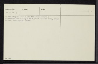 Brahan Castle, NH55SW 5, Ordnance Survey index card, page number 2, Verso