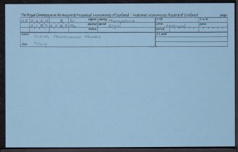 Elgin, Franciscan Friary, NJ26SW 8, Ordnance Survey index card, Recto