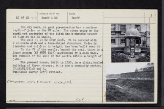 Banff, Castle Street, Banff Castle And Old Castle, NJ66SE 23, Ordnance Survey index card, page number 3, Recto
