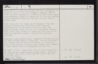 Coll, Dun Dubh, NM15NE 1, Ordnance Survey index card, page number 2, Verso
