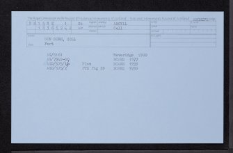 Coll, Dun Dubh, NM15NE 1, Ordnance Survey index card, Recto