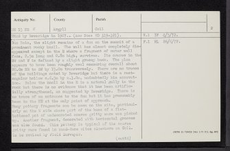 Coll, Dun Beic, NM15NE 5, Ordnance Survey index card, page number 2, Verso