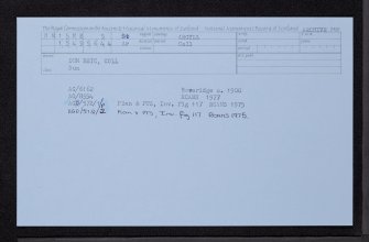 Coll, Dun Beic, NM15NE 5, Ordnance Survey index card, Recto
