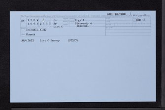 Inishail Kirk, NN12SW 8, Ordnance Survey index card, Recto