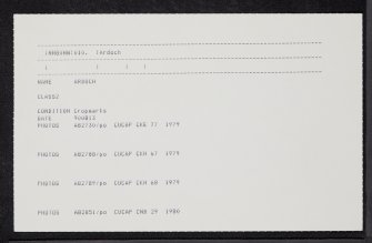 Ardoch, NN80NW 10, Ordnance Survey index card, Recto