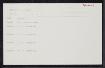 Ardoch, NN81SW 16, Ordnance Survey index card, page number 1, Recto