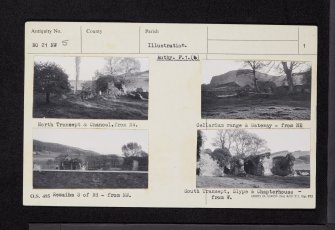 Lindores Abbey, NO21NW 5, Ordnance Survey index card, page number 1, Recto