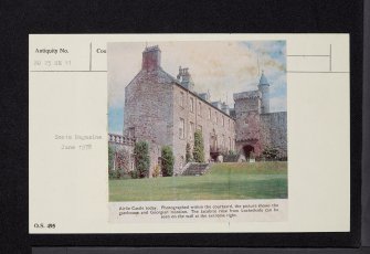 Airlie Castle, Airlie House, NO25SE 11, Ordnance Survey index card, Verso