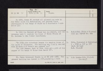 Cupar, NO31SE 14, Ordnance Survey index card, page number 2, Verso