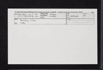 Balcraig Castle, NO34SW 4, Ordnance Survey index card, Recto