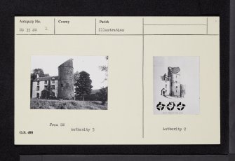 Balfour Castle, NO35SW 2, Ordnance Survey index card, Recto
