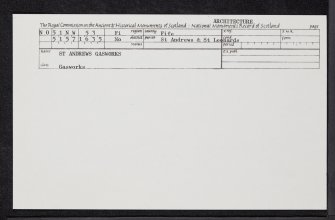 St Andrews, Gasworks, NO51NW 53, Ordnance Survey index card, Recto