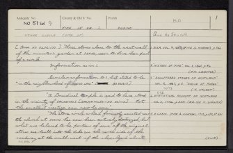 Dunino, NO51SW 9, Ordnance Survey index card, page number 1, Recto