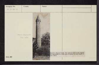 Brechin Cathedral, NO56SE 12, Ordnance Survey index card, Verso