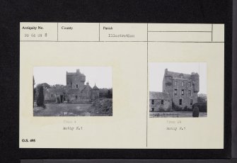 Kellie Castle, NO64SW 8, Ordnance Survey index card, Recto