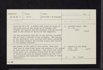 Arbroath, NO64SW 15, Ordnance Survey index card, Recto