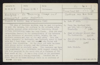 Raedykes, NO89SW 2, Ordnance Survey index card, page number 1, Recto