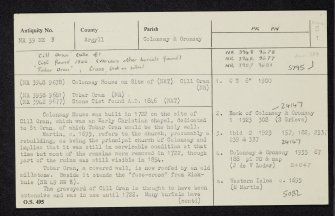 Colonsay, Colonsay House, NR39NE 3, Ordnance Survey index card, page number 1, Recto