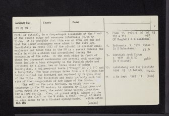 Dunadd, NR89SW 1, Ordnance Survey index card, page number 2, Verso