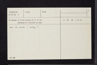 Castle Asgog,, NR97SW 3, Ordnance Survey index card, page number 2, Verso