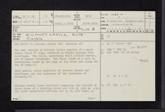 Bute, Kilmory Castle, NS06SE 10, Ordnance Survey index card, page number 1, Recto
