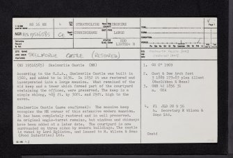 Skelmorlie Castle, NS16NE 4, Ordnance Survey index card, page number 1, Recto