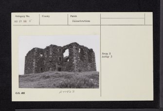 Dunduff Castle, NS21NE 5, Ordnance Survey index card, Recto