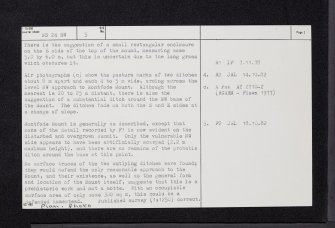 Montfode Mount, NS24SW 5, Ordnance Survey index card, page number 2, Verso