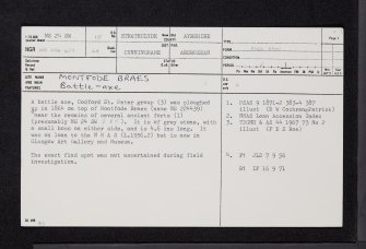 Montfode Braes, NS24SW 15, Ordnance Survey index card, page number 1, Recto